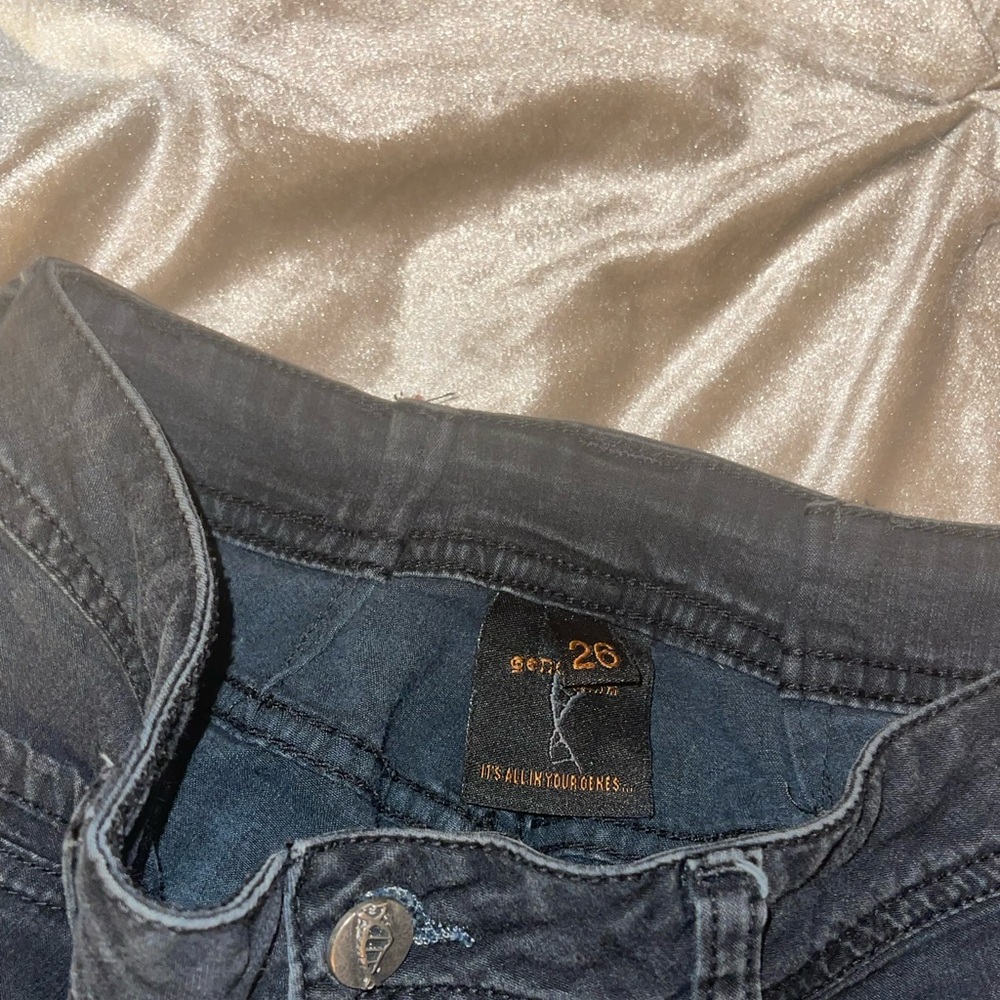 Genetic Denim Low Rise Jeans Dark Blue Jean Material